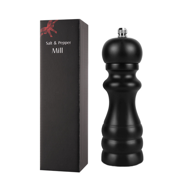 Molinillo de pimienta de madera blanco y negro molinillo de pimienta amoladora de núcleo de cerámica cocina condimento botella