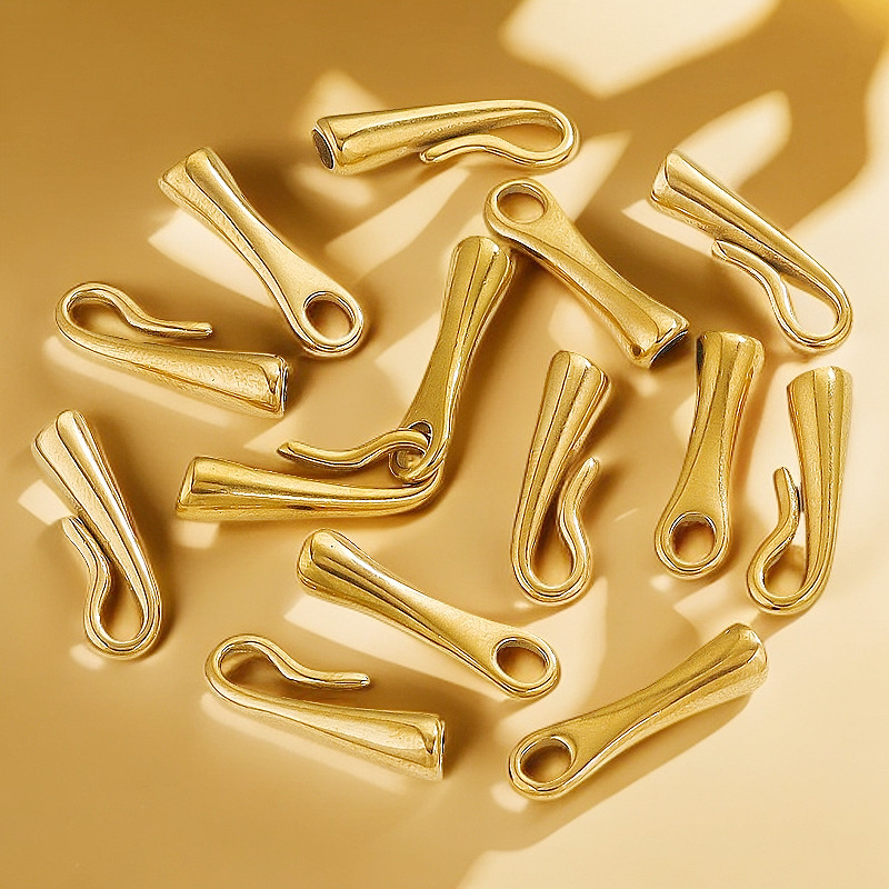 Brazalete de acero inoxidable gancho de pesca de bambú acero de titanio cuentas separador collar de perlas DIY cuentas accesorios de cuerda roja al por mayor