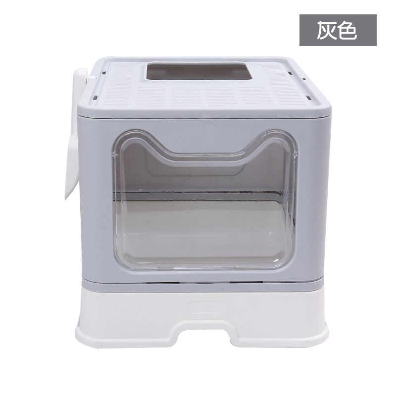 Fabricante en stock nuevo cajón plegable grande caja de arena para gatos anti-salpicaduras caja de arena para gatos superior inodoro para gatos