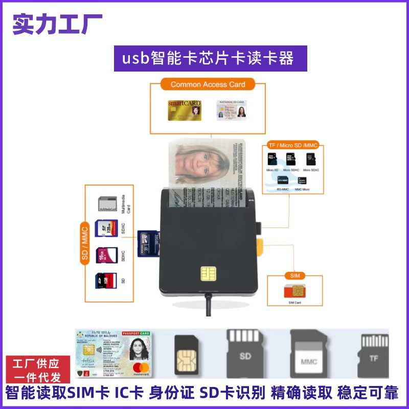 USB ATM ID Smart Smart card reader mobile phone SIM SD TF card all-in-one Smart card reader