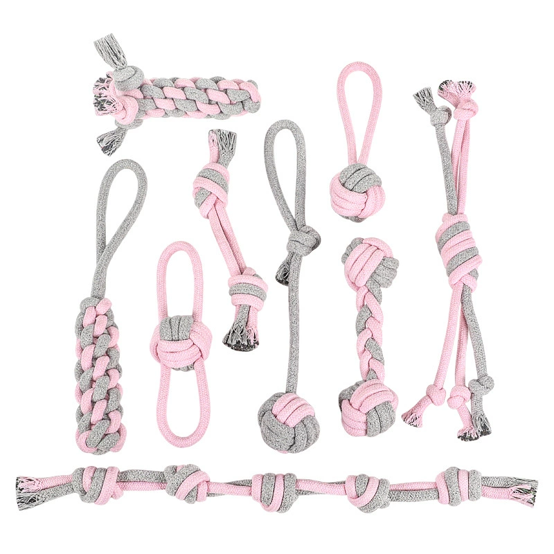 Dog leash knot toys toys to grind teeth, pulling leash to grind teeth, large, medium and small dog interactive toys