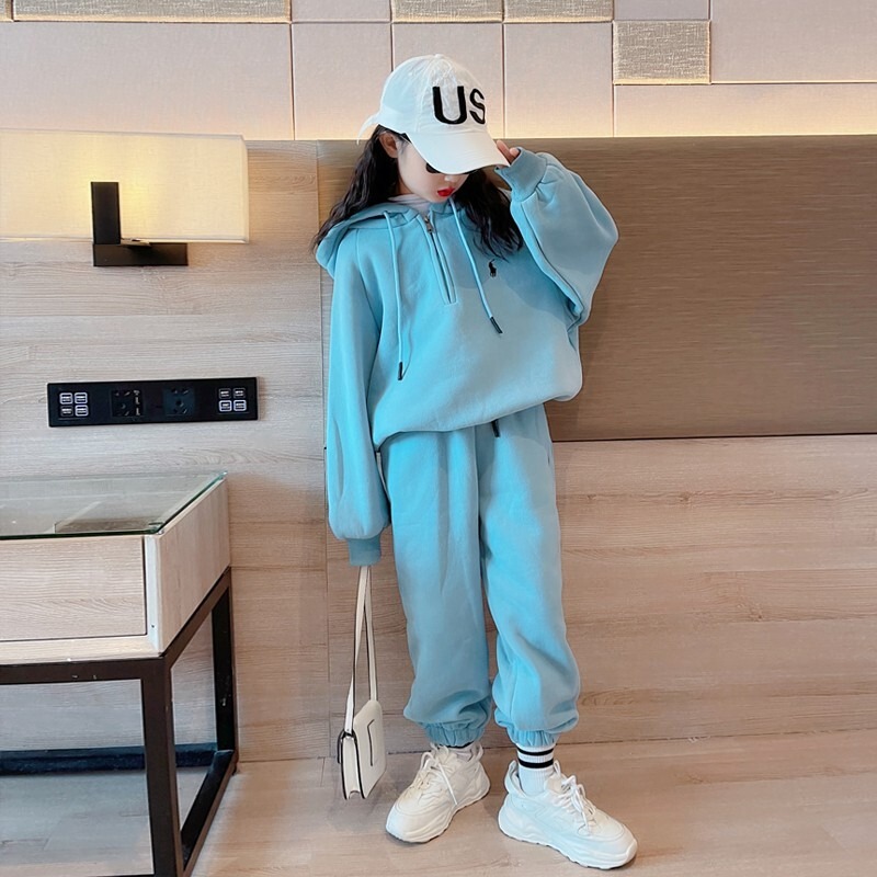 女童卫衣套装2025新款儿童洋气秋装大童女孩春秋款网红运动两件套|undefined