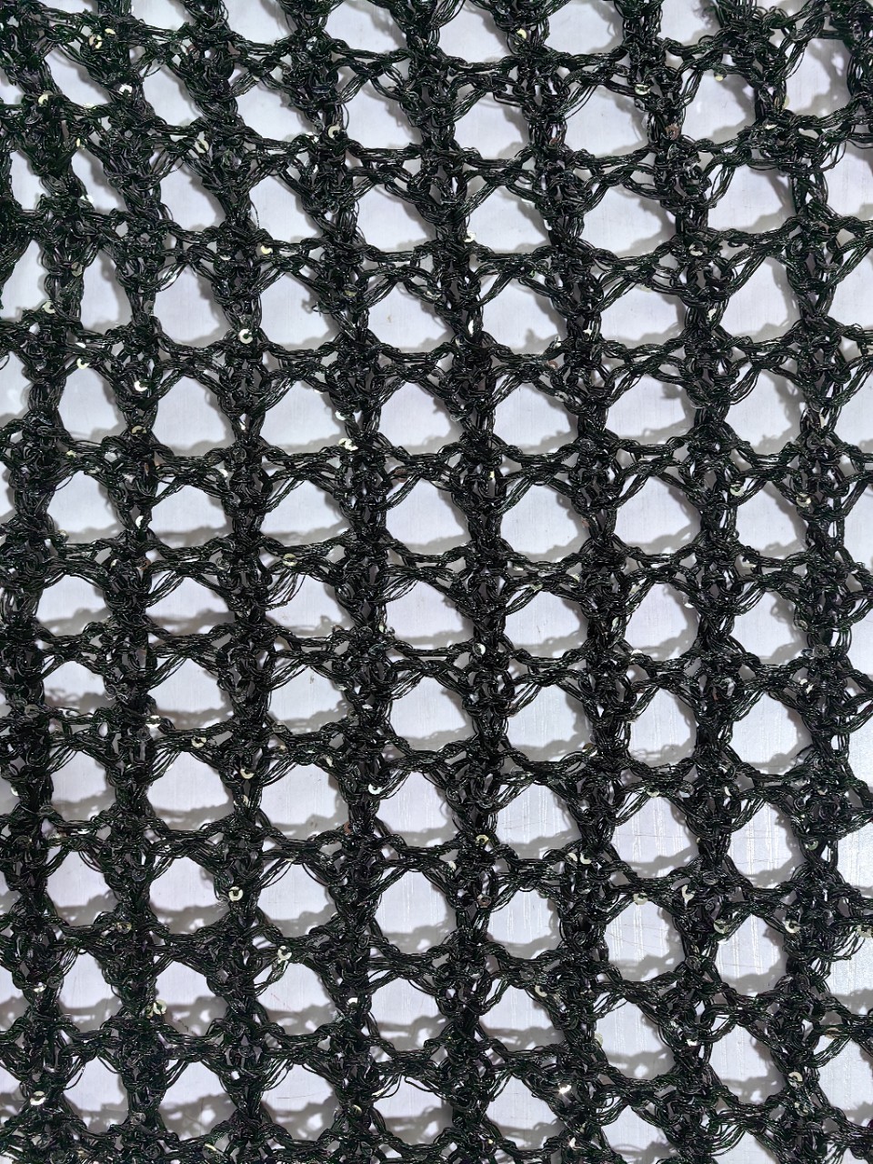 珠片洞洞布针织粗针提花面料