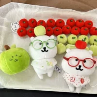 Самоуничижающийся медведь, мини-фруктовый головной убор, повязка на голову, 10 см, детская одежда ручной работы, милая шапка с яблоком, хлопковая кукла