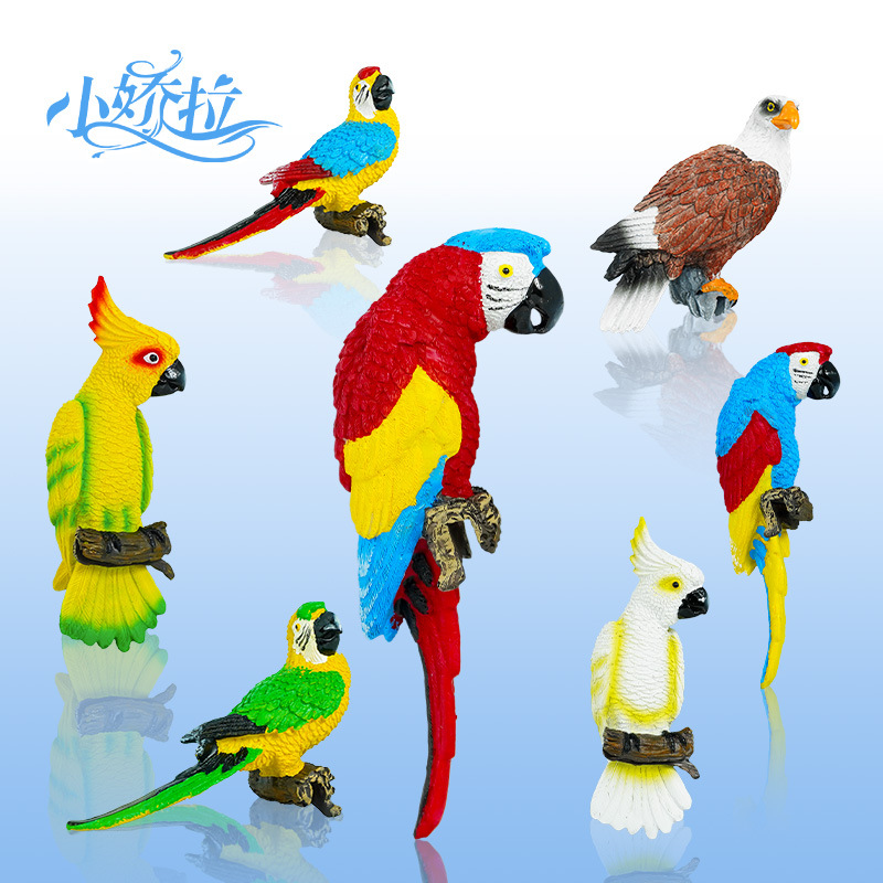 Decoración de paisaje de piscicultura, loro, pájaro de ocho hermanos, decoración de escritorio de micro paisaje, decoración de acuario de resina de águila, decoración de pecera