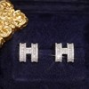 Zirconium with letters, silver needle, cute earrings, light luxury style, Chanel style, silver 925 sample, bright catchy style