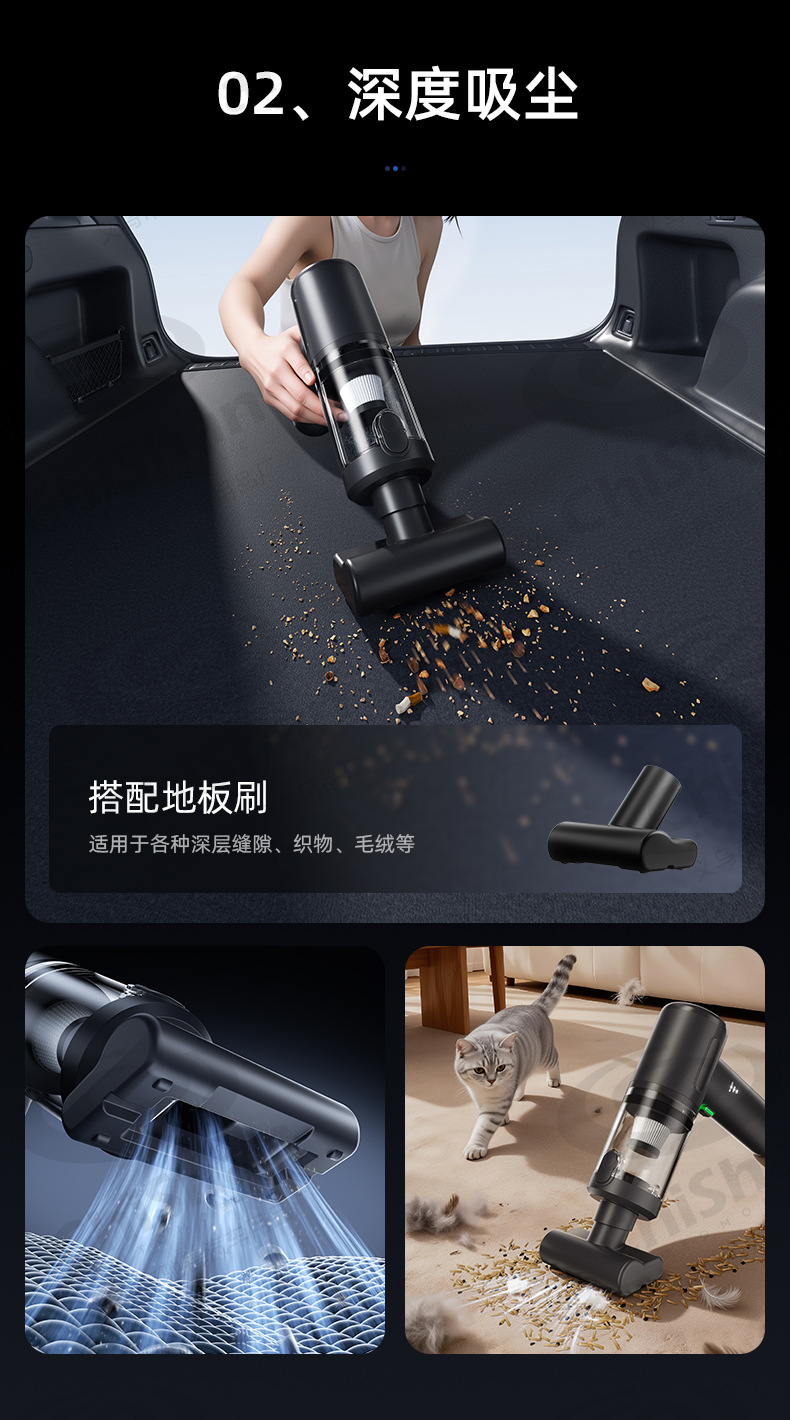 Car Vacuum Cleaner, Wireless Suction and Blowing Dual-Purpose Vacuum Cleaner for Car Use, Small Mini Handheld Car Vacuum Cleaner