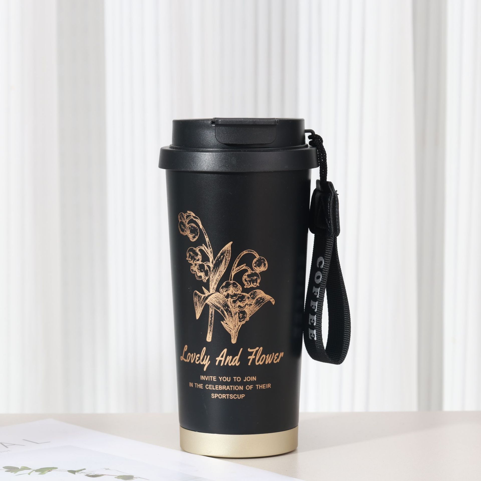Isolierte Edelstahl Kaffeetasse Lily Of The Valley Reisebecher_voghion.com