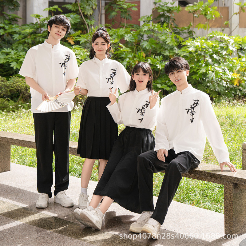 国风中式初高中大学生汉服诗歌朗诵合唱运动会演出服朗诵毕业班服|undefined