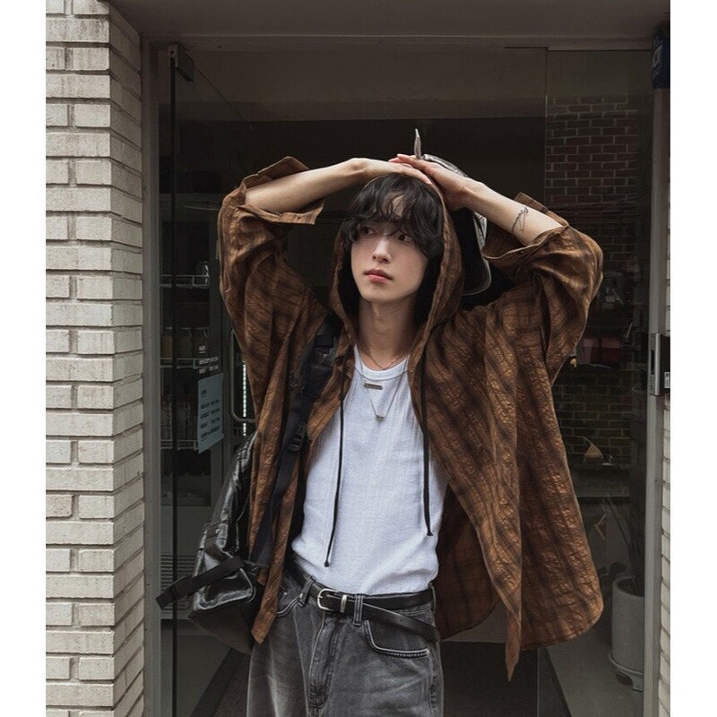 American-Style Physical Sun Protection Textured Plaid 2026 New Shirt for Men and Women, Summer Thin Couple's Versatile Shirt Jacket