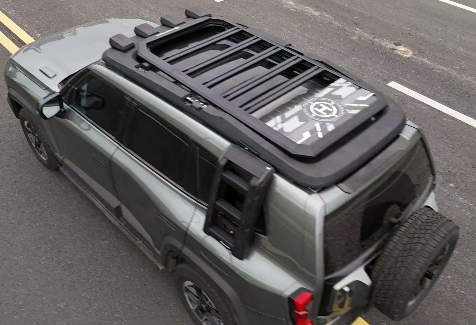 dark blue 318 roof rack ladder side account car off-road modified roof platform outdoor storage travel rack
