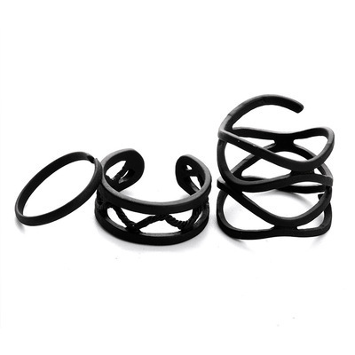 creative matte black fashionable trend ring