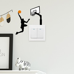 尚易SPZ-KG146卡通籃球員客廳牆貼可移除開關裝飾廠家批發開關貼