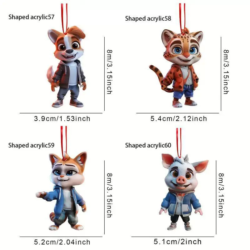 Очаровательный акриловой мультфильм животное подвеска трансграничная плоская машина зеркало заднего вида украшения подвеска домашний праздник подвеска