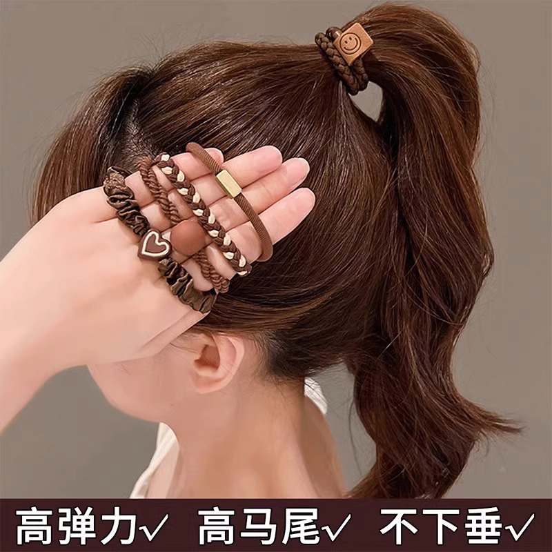 Coleteros de Alta Elasticidad 2025, Accesorios para el Cabello de Moda para Otoño e Invierno, Coleteros Coreanos, Bandas Elásticas, Bandas para el Cabello Negras.