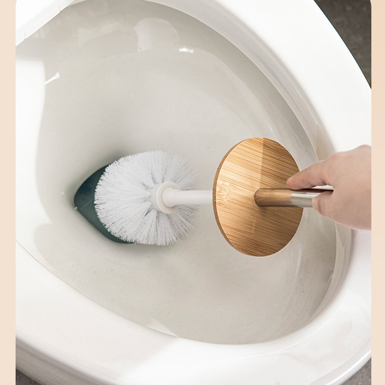 Baño con tapa de bambú Juego de 6 piezas Baño Bote de basura Cepillo de baño Cepillo de limpieza Artículos de tocador Cepillo de dientes Taza Explosiva transfronteriza