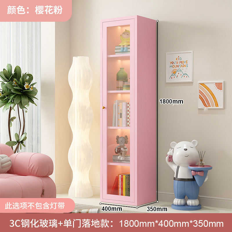 スチール製本棚収納キャビネットリビングルーム収納キャビネット家庭用ディスプレイキャビネットガラス扉防塵本棚シンプルモダンアイアンアート