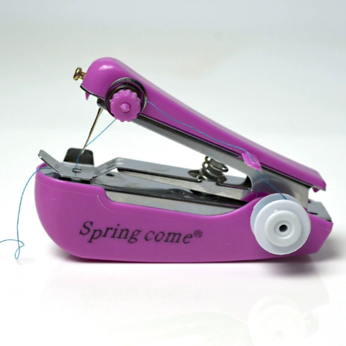 Manual Mini Sewing Machine (SpringCome) — Portable Handheld, for Light Fabrics ≤0.8 mm, 105 g