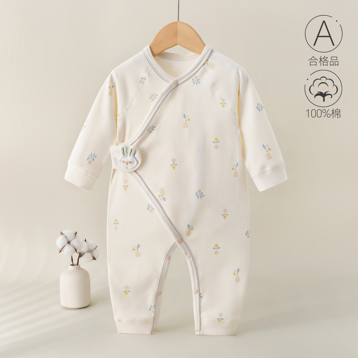 Ropa de bebé recién nacido, algodón puro, primavera y otoño, protección del vientre, 0-6 meses, mameluco de una pieza para bebé, mameluco, mariposa de manga larga