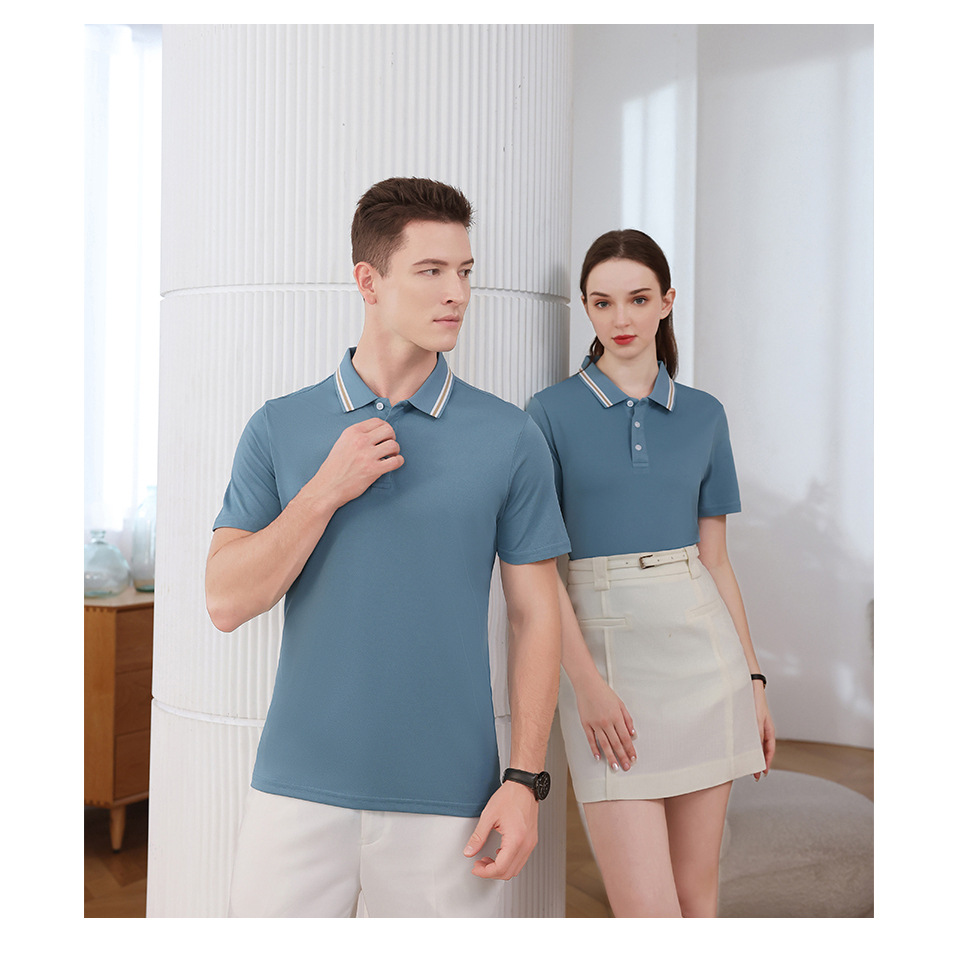 (compra grupal transfronteriza en stock profundo) 2025 primavera y verano nuevo 200 g camisa polo de poliéster hombre de manga corta T hombre