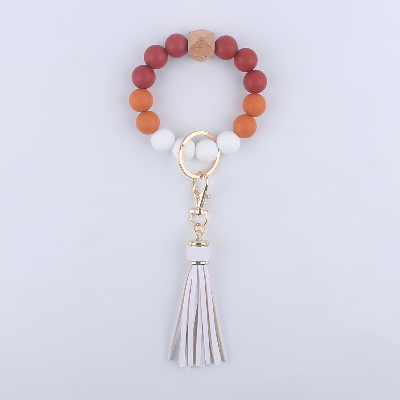 Artistic Color Block Alloy Silica Gel Beaded Women's Keychain display picture 7