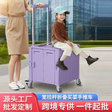 批发购物车折叠便携轻便手拉车拖车铝合金拉杆家用新款买菜小拉车