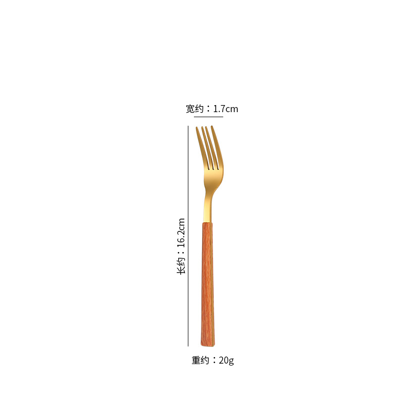 한국식 황금 디저트 포크 핸들