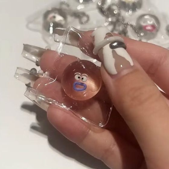 Small nose ga transparent expression bag, pinch cartoon small dumplings soft rubber pinch music key chain decompression vent toy