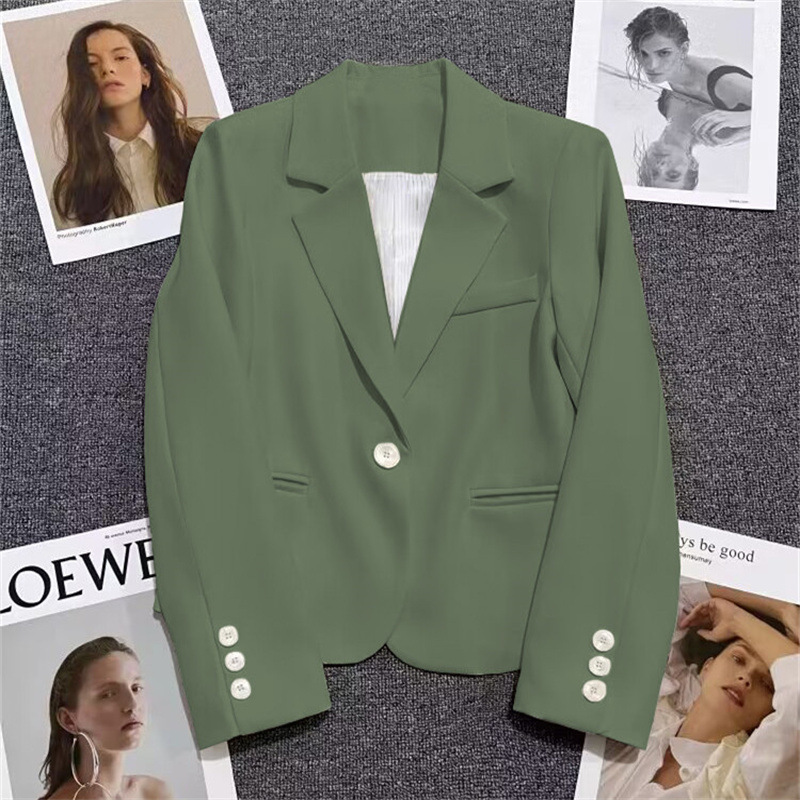 Chaqueta de Traje Casual para Mujer, Corte Holgado, Cuello de Traje, Manga Larga, para Primavera y Otoño