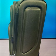绿色小斜纹PVC平价布箱EVA压盖2轮拉杆箱行李箱