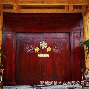 实木大门老榆木酒店大门别墅木门古建门古代复古老式门庭院仿古-阿里巴巴