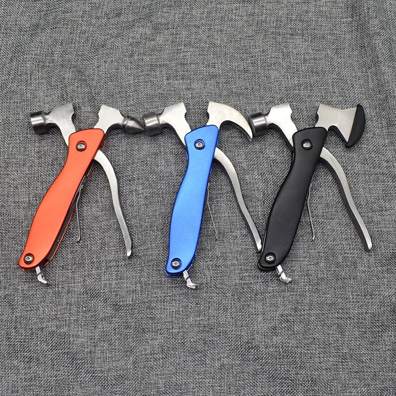 跨境供应3款铝柄多功能锤子户外野营锥形锤便携随身锤子羊角锤