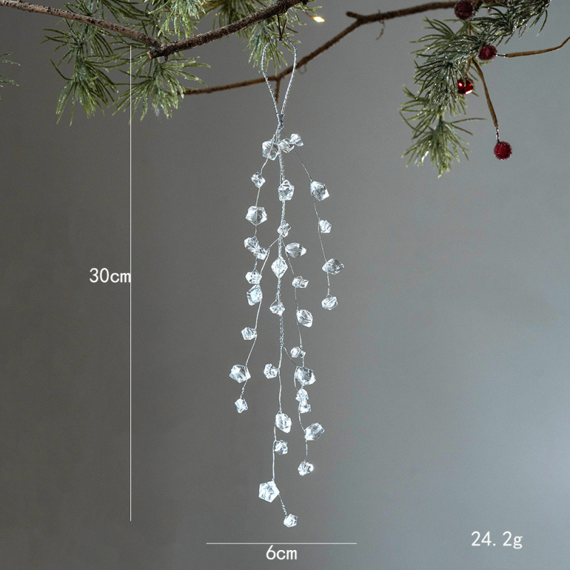 越境新品クリスマスツリー装飾雪花水滴ペンダントクリスマス透明アクリル雪花アクセサリーペンダント|undefined
