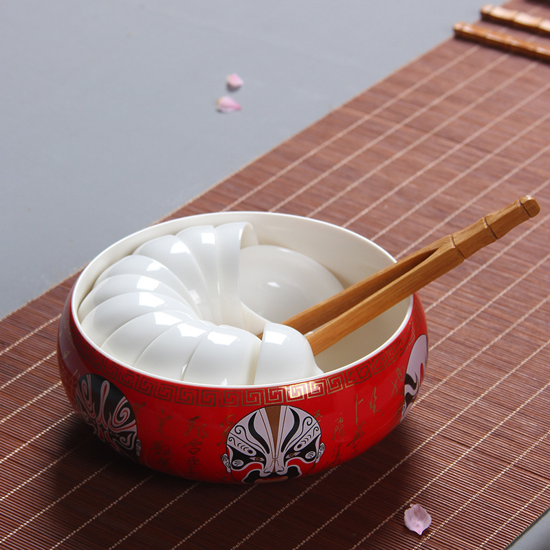 Accesorios de juego de té de Kung Fu de estilo chino lavado de té de cerámica accesorios de Ceremonia de té de porcelana blanca taza de té tanque de lavado de té rojo chino