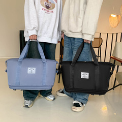 Double-layer suitcase handbag hospital bag new wheel outdoor travel bag dry-wet separation expandable storage bag