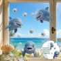 浴室3dbrup海豚玻璃贴