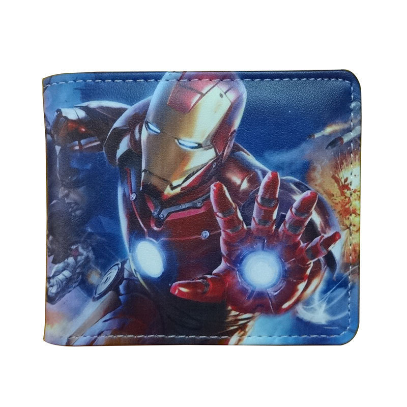 Superhéroe de dibujos animados anime periférico corto Niños estudiante masculino y femenino Cartera de dibujos animados cartera titular de la tarjeta