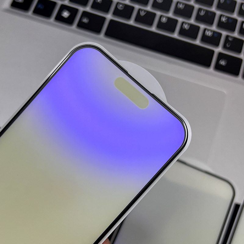 Aplicable Apple iPhone13PRO 16 película templada mate borde brillante luz violeta 15 13 12 14 película mate