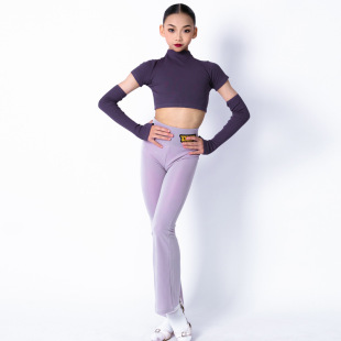 Dnw Kidsren's Internet Celebrity Latin Dance Practice Clothes Girls' Classy Practice Suits Latin Dance Training Performance Clothes