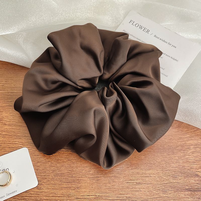 Satín coreano anillo de cabello de intestino grande mujer de moda cuerda de cabeza de alta calidad temperamento flor de cabello bola de cabello toque de cabeza
