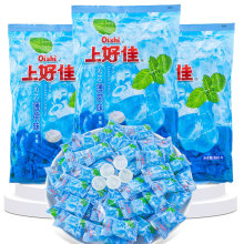 上好佳薄荷糖强劲清凉硬糖500g润喉糖清新口气招待糖果散装批发