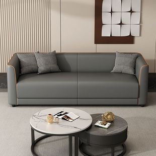 Sofa for Small Apartment Living Room, Rental House, Clothing Store, Seating Area, Reception, Washable Cat Paw Leather, Double or Triple Small Sofa