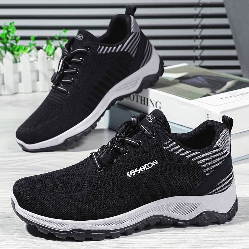 Zapatos de movimiento para hombres con suela suave, zapatos deportivos de tejido de verano 2026 nuevos zapatos de una sola forma cómodos zapatos de red transpirables casuales coreanos