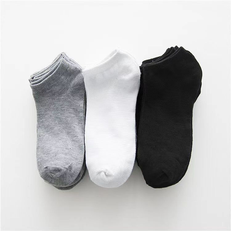 Solid Color Simple Style Casual Versatile Boat Socks Men's Spring and Summer Sweat-Absorbent Sports Invisible Socks Disposable Daily Disposable Cotton Socks
