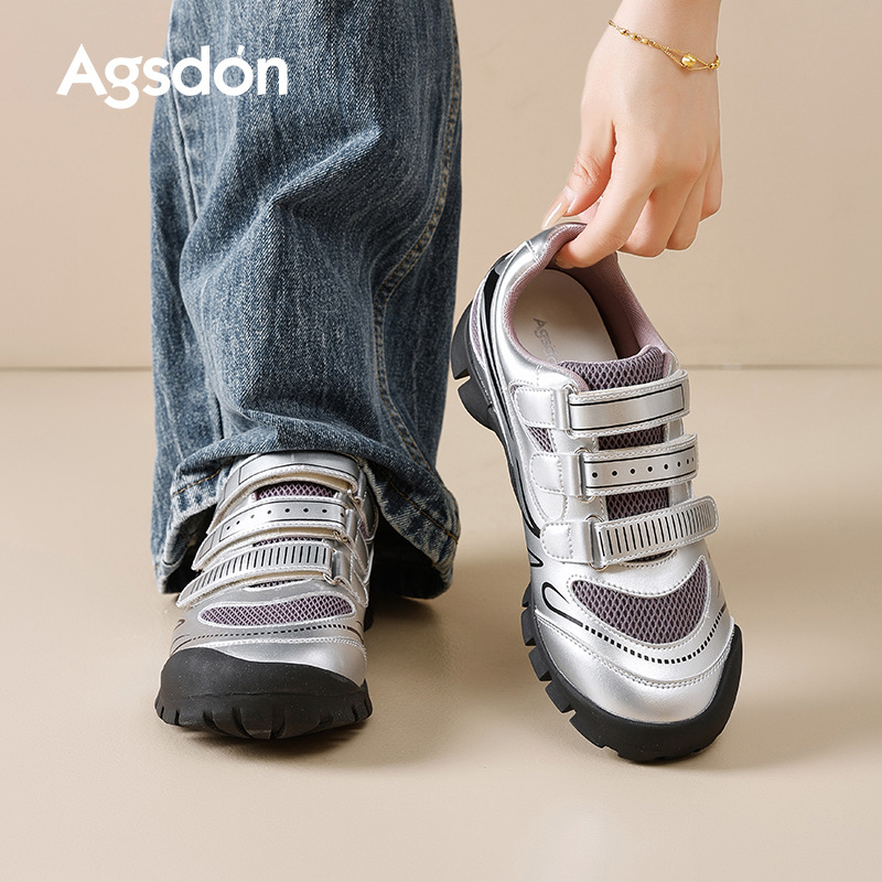 Zapatos de entrenamiento alemán de fondo grueso para mujeres 2025 nuevos zapatos de carreras de velcro de invierno de otoño zapatos de ballet casuales