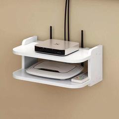穴を開けないリビングルームのテレビの壁の上のセットトップボックスの棚のルータの収納箱の壁掛けの装飾の仕切り板の寝室