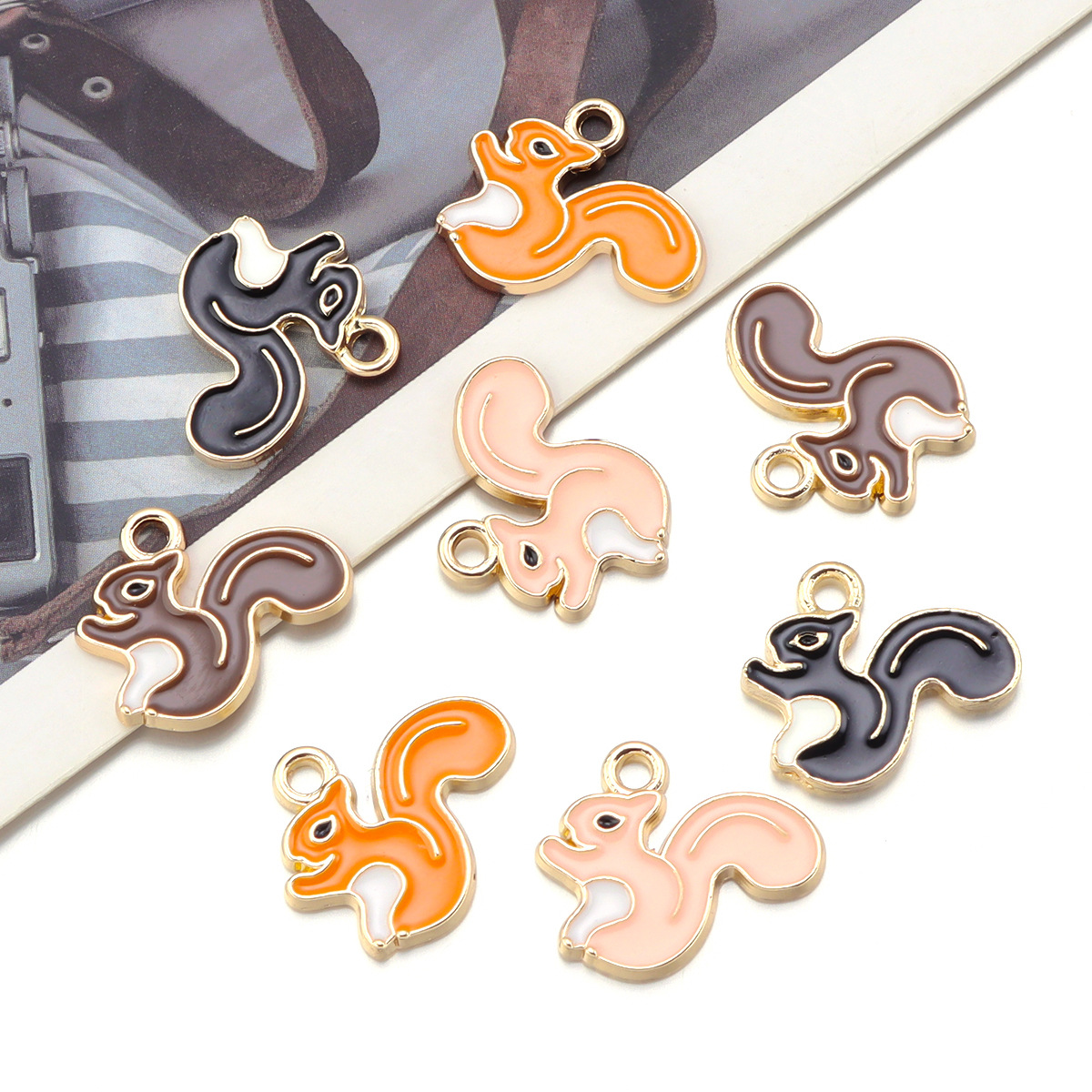 10 PCS/Package Alloy Squirrel Pendant display picture 2