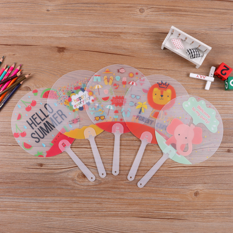フロスト半透明空白絵画扇子ppプラスチック幼稚園手作りシール落書きミニ扇子卸売りカスタム|undefined
