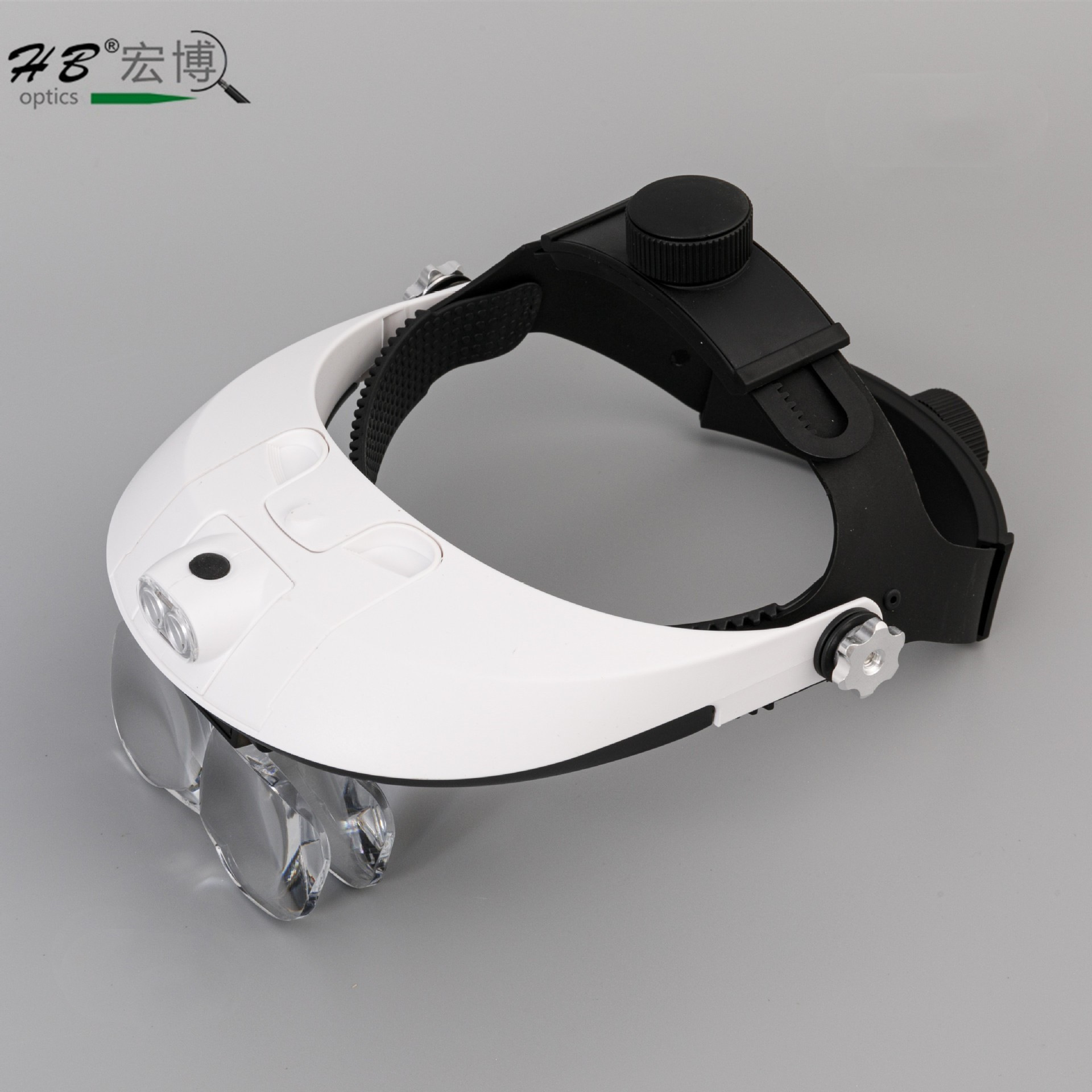 MG81001-H头戴式放大镜带5组镜片2个LED灯阅读维修鉴定放大镜