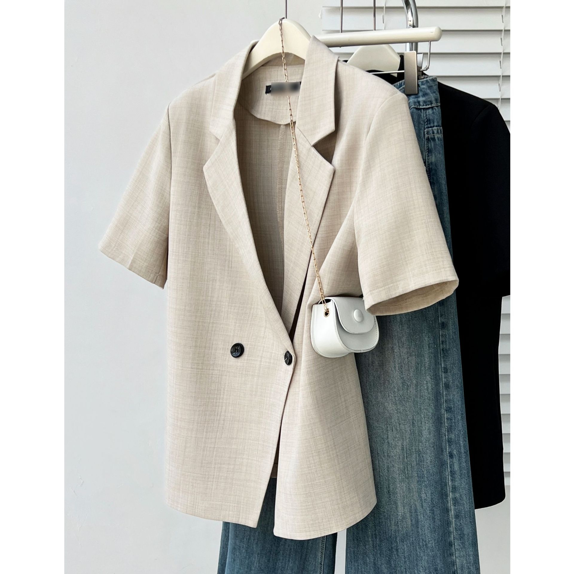 大码通勤薄款西装外套女夏季新款200斤胖MM休闲薄款西服开衫9906